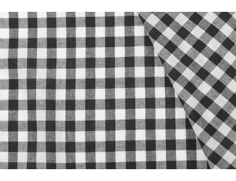 Boerenbont Ruit Stof 1 cm - Zwart