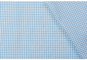 Boerenbont ruit stof, licht blauw 2 mm