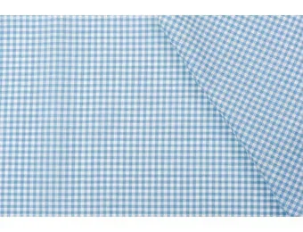 Boerenbont ruit stof, licht blauw 2 mm