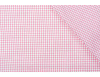 Boerenbont ruit stof, roze 2 mm