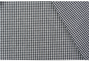 Boerenbont ruit stof, zwart 2 mm