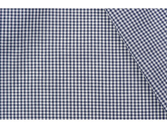 Boerenbont ruit stof, marineblauw 2 mm