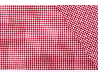 Boerenbont ruit stof, rood 2 mm