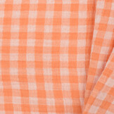 Hydrofiel Katoen Stof Dubbelzijdig Vichy Ruit - Uni - Clementine