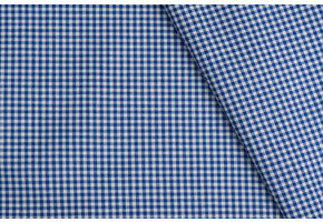 Boerenbont ruit stof, kobaltblauw 2 mm