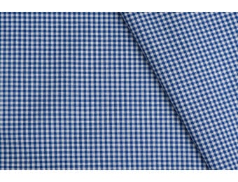 Boerenbont ruit stof, kobaltblauw 2 mm