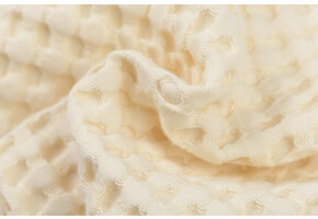 Wafelkatoen Piqué Stof XL Barbados - New Ecru