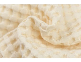 Wafelkatoen Piqué Stof XL Barbados - New Ecru