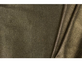 Coated Denim Stof Zwart -Goud