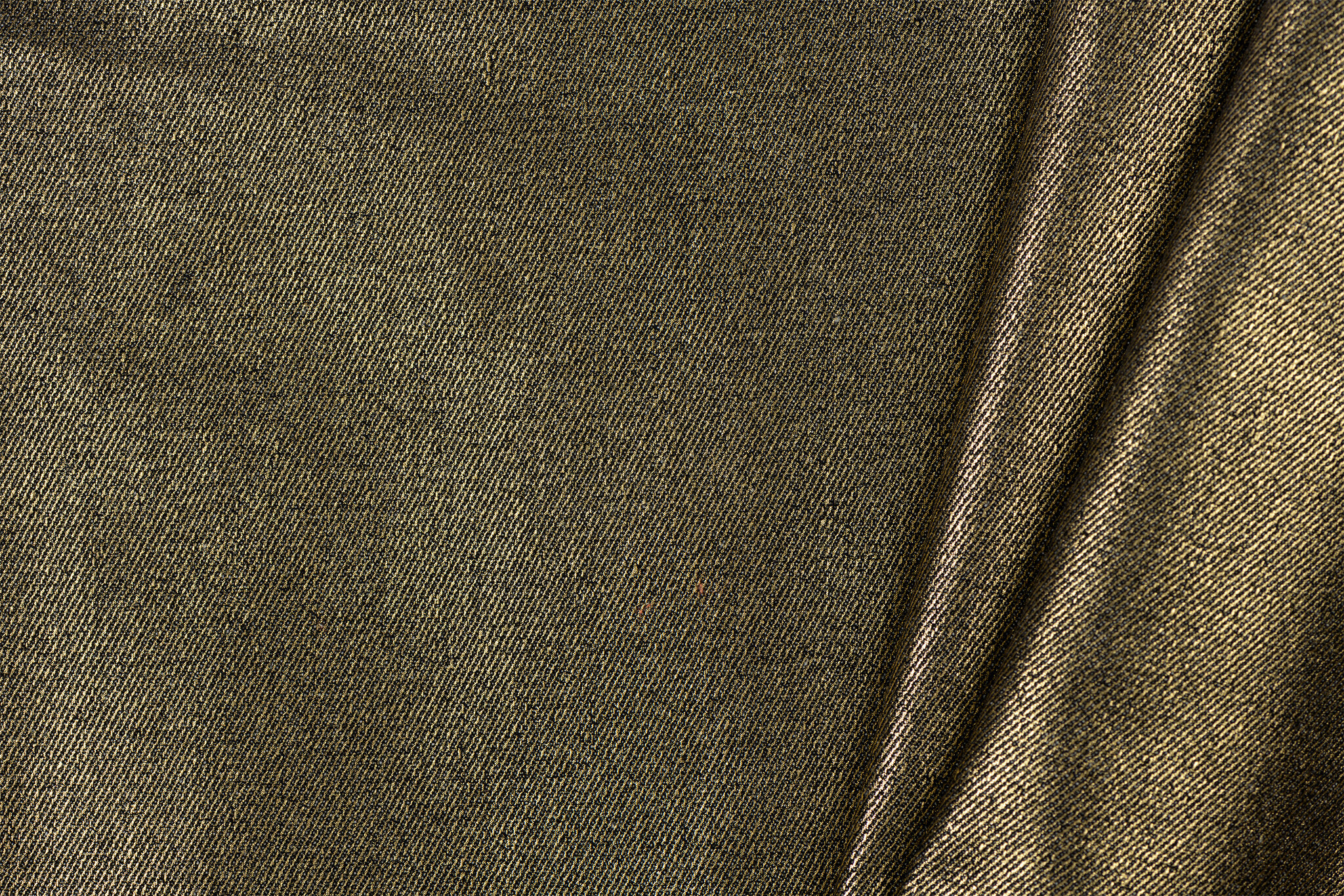 Coated Denim Stof Zwart - Goud