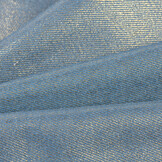 Coated Denim Stof Licht Blauw -Goud