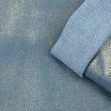 Coated Denim Stof Licht Blauw -Goud