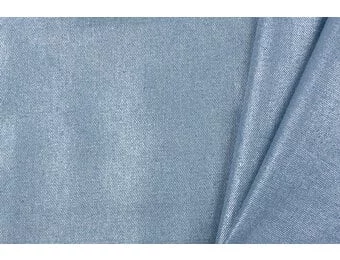 Coated Denim Stof Lichtblauw -Zilver