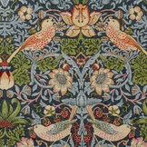 Gobelin stof Aardbei Dief Blauw