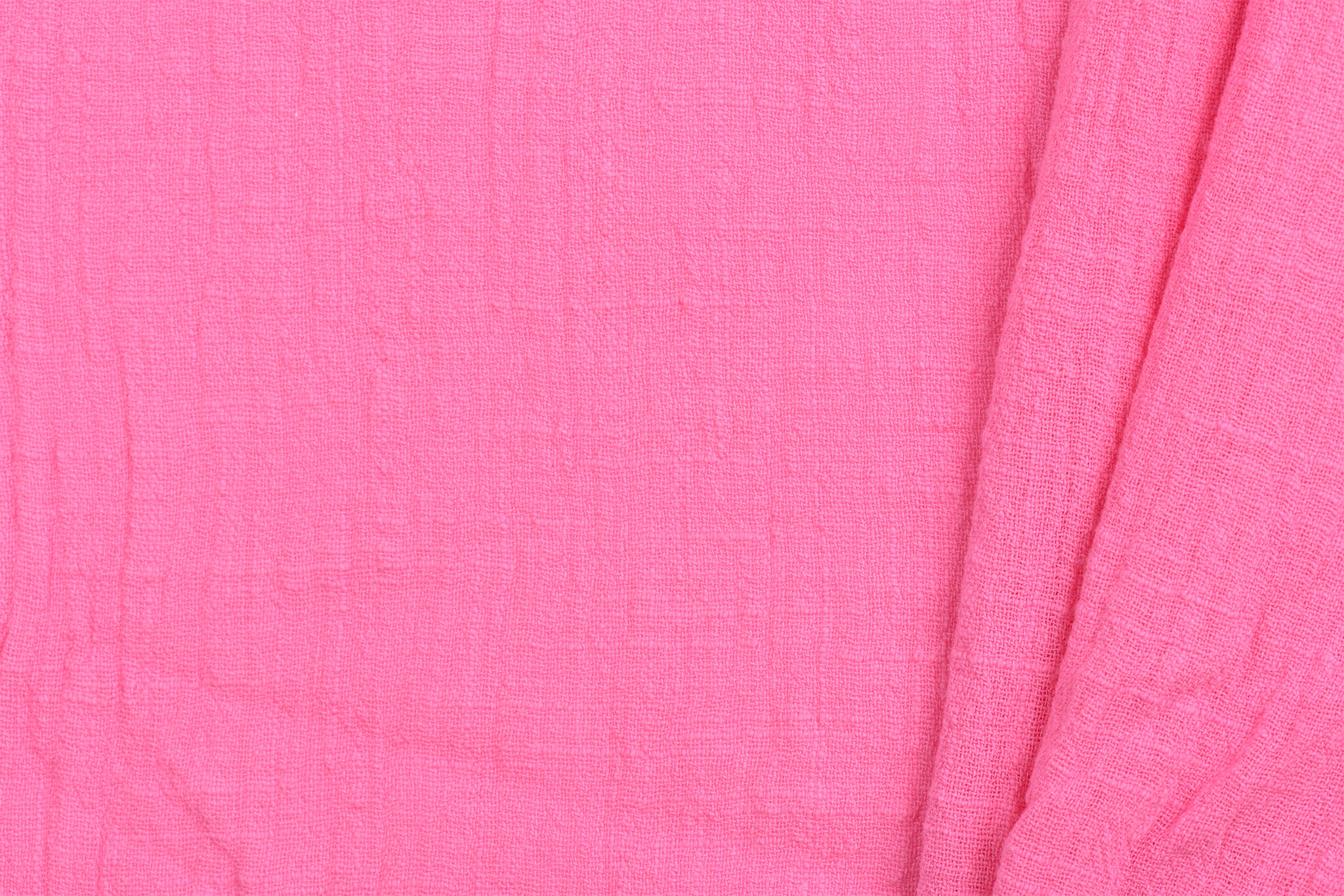 Slub Stone Washed Katoen Stof Roze