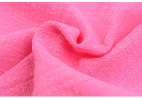 Slub Stone Washed Katoen Stof Roze