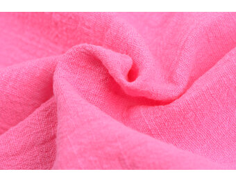 Slub Stone Washed Katoen Stof Roze