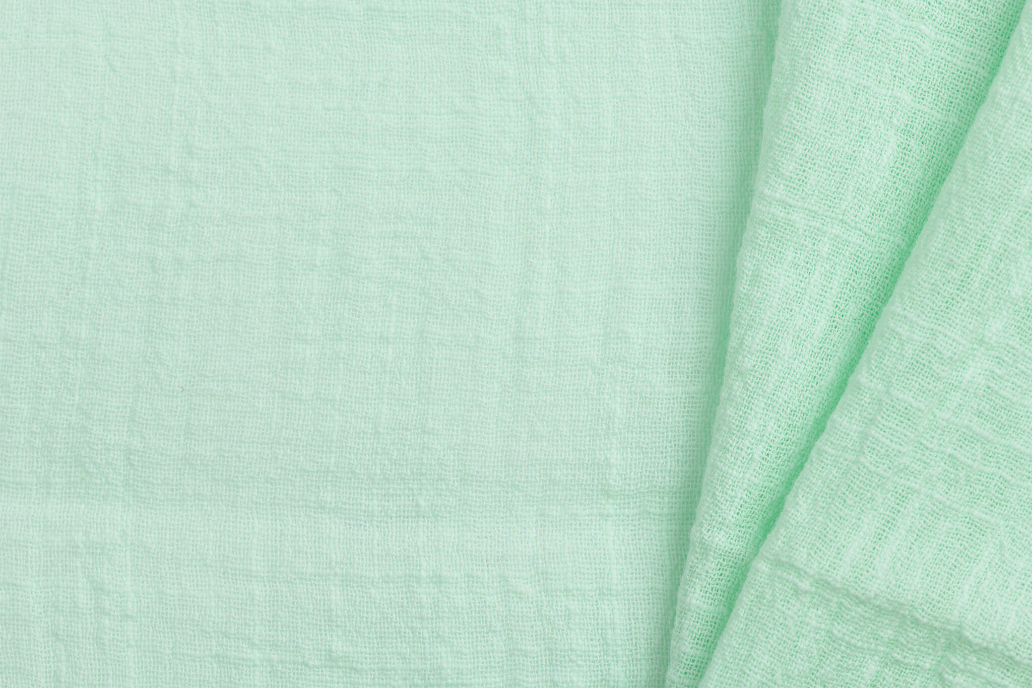 Slub Stone Washed Katoen Stof Mint