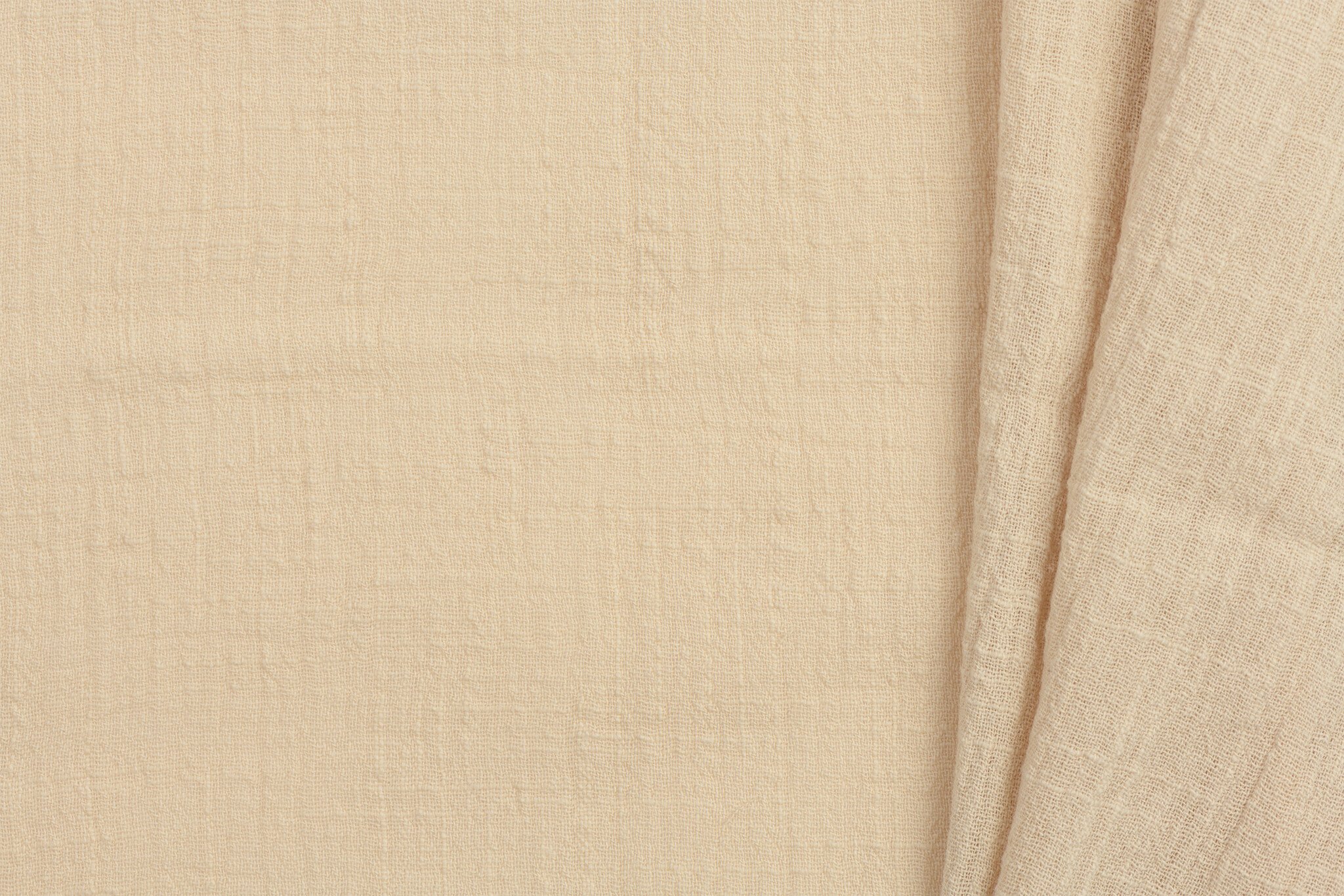 Slub Stone Washed Katoen Stof Naturel Beige