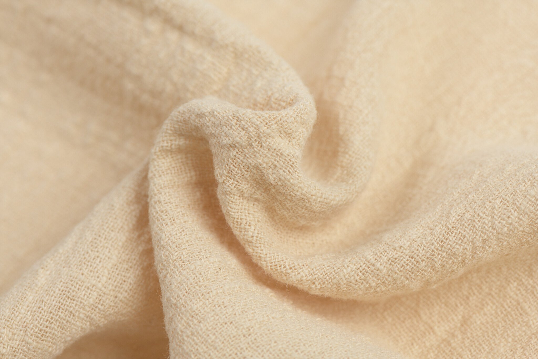 Slub Stone Washed Katoen Stof Naturel Beige