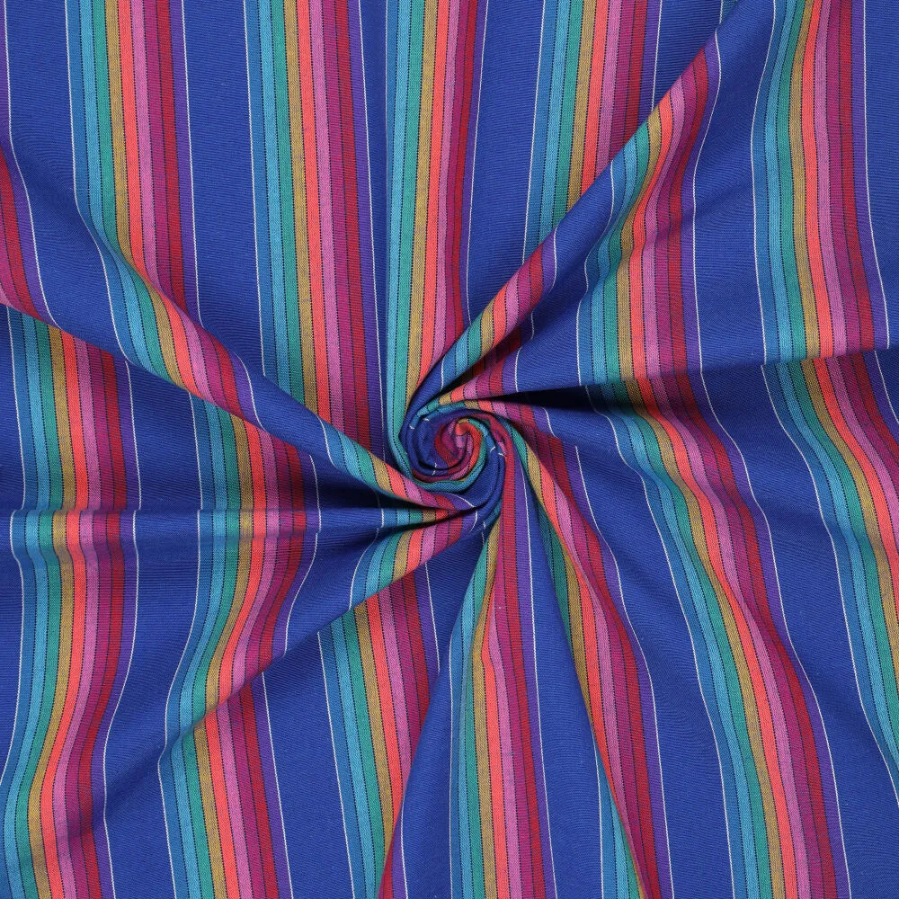Mexicaanse Stof Strepen Blauw