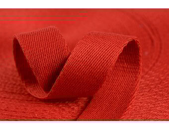 Tassenband Katoen Rood 25mm