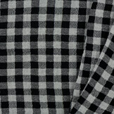 Hydrofiel Katoen Stof Dubbelzijdig Vichy Ruit - Uni - Zwart
