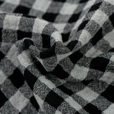 Hydrofiel Katoen Stof Dubbelzijdig Vichy Ruit - Uni - Zwart