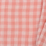 Hydrofiel Katoen Stof Dubbelzijdig Vichy Ruit - Uni - Barbapapa roze