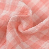 Hydrofiel Katoen Stof Dubbelzijdig Vichy Ruit - Uni - Barbapapa roze