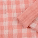 Hydrofiel Katoen Stof Dubbelzijdig Vichy Ruit - Uni - Barbapapa roze