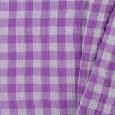 Hydrofiel Katoen Stof Dubbelzijdig Vichy Ruit - Uni - Hyacint Paars