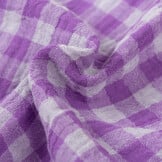 Hydrofiel Katoen Stof Dubbelzijdig Vichy Ruit - Uni - Hyacint Paars