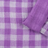 Hydrofiel Katoen Stof Dubbelzijdig Vichy Ruit - Uni - Hyacint Paars