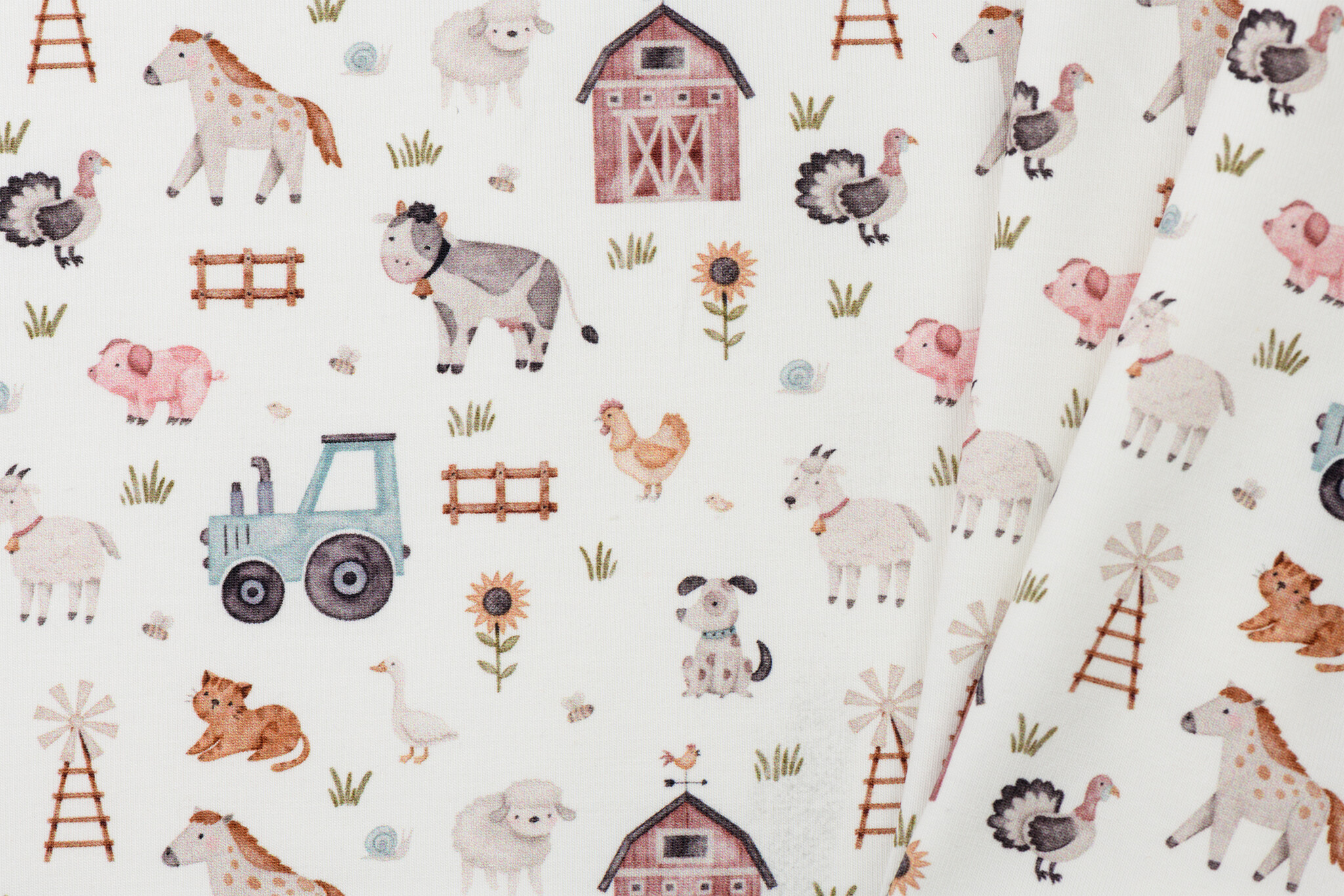 Poplin Katoen Digitale Print - Boerenleven