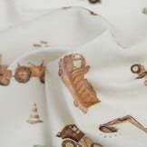 Jersey Katoen Digitale Print - Bouwvoertuigen