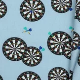 Katoen Stof - Dartborden Lichtblauw