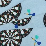 Katoen Stof - Dartborden Lichtblauw