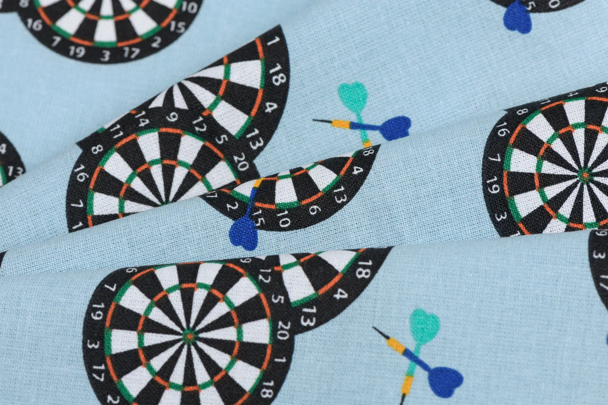 Katoen Stof - Dartborden Lichtblauw
