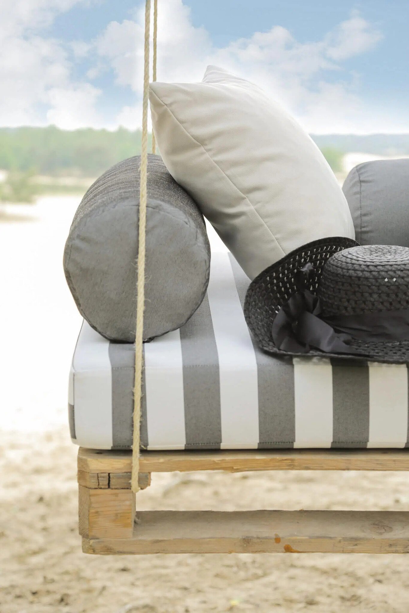 Outdoorstof Sunproof New Koblenz Strepen - Taupe