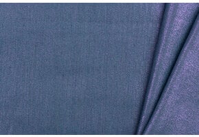 8.5 OZ Stretch Gewassen Coated Denim Stof Lichtblauw - Lila