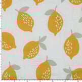 Hydrofiel Stof Grote Citroenen - Wit