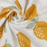 Hydrofiel Stof Grote Citroenen - Wit