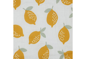 Hydrofiel Stof Grote Citroenen - Wit