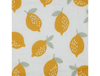 Hydrofiel Stof Grote Citroenen - Wit