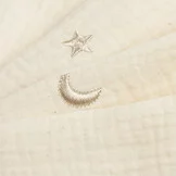 Hydrofiel Stof Embroidery Manen en Sterren Naturel