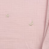 Hydrofiel Stof Embroidery Maan en Sterren Soft Rose