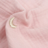 Hydrofiel Stof Embroidery Maan en Sterren Soft Rose