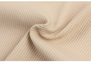 Rib Jersey Stof Licht Beige