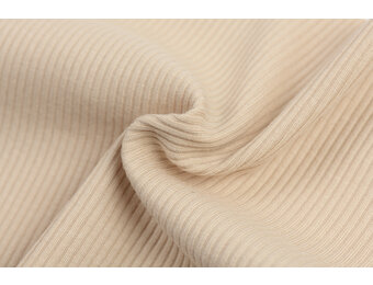 Rib Jersey Stof Licht Beige